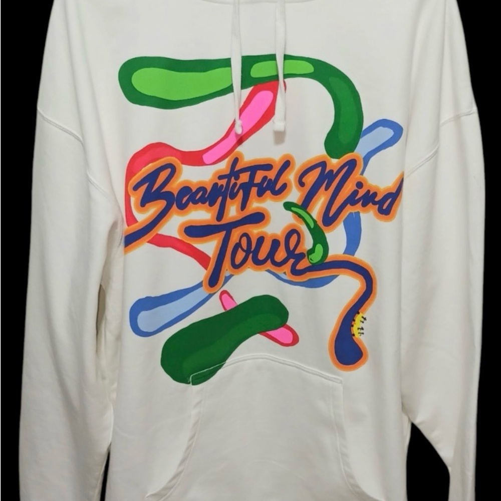 Rod Wave Beautiful Mind Tour Hoodie White Size L NWOT